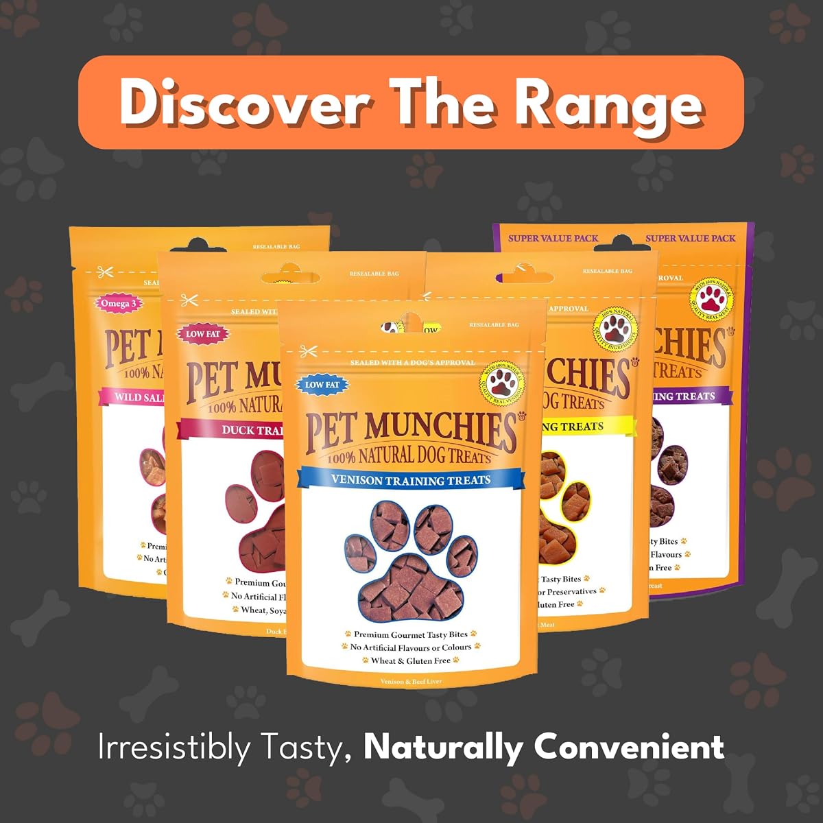 Pet Munchies Venison & Beef Liver Dog Training Treats, Grain Free Tasty Bites with Natural Real Meat, Low in Fat 50g — view 5