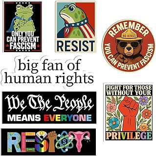 [8in-7pcs] Resist Stickers Hummen Rights Decals LGBTQ Trans Equality Liberal Social Justice Waterproof Vinyl Stickers for Bumper, Refrigerator, Cruise Door, Car, Truck