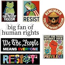 [8in-7pcs] Resist Stickers Hummen Rights Decals LGBTQ Trans Equality Liberal Social Justice Waterproof Vinyl Stickers for Bumper, Refrigerator, Cruise Door, Car, Truck