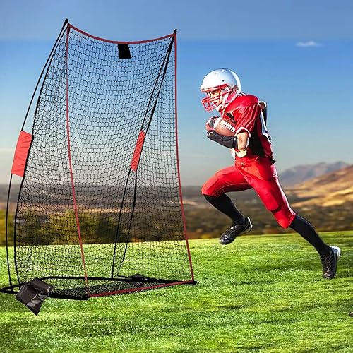 Football Kicking Cage Net - Heavy Duty Portable Training Net with Steel Frame for Backyard Indoor Outdoor Field Goal Training & Punting Passing