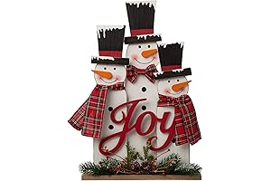 Wooden Snowman Family Tabletop Decoration