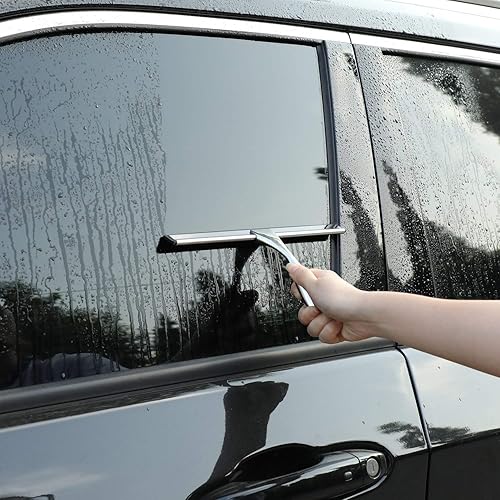 Miniatura 19 de HIWARE - Limpiavidrios multiuso para limpieza de puertas de ducha, baño, ventana y cristales de auto, hecho de acero inoxidable Negro