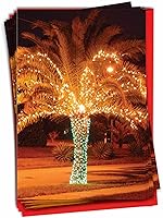 Vista 12 de The Best Card Company - 12 tarjetas de felicitación navideñas en caja (1 diseño, 12 tarjetas) - Playa tropical y vacaciones vacaciones, juego a