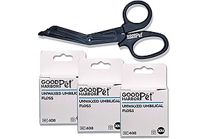 Pet Un-Waxed Umbilical Whelping Floss Umbilical Cord Clamp & Animal Cord Cutting...