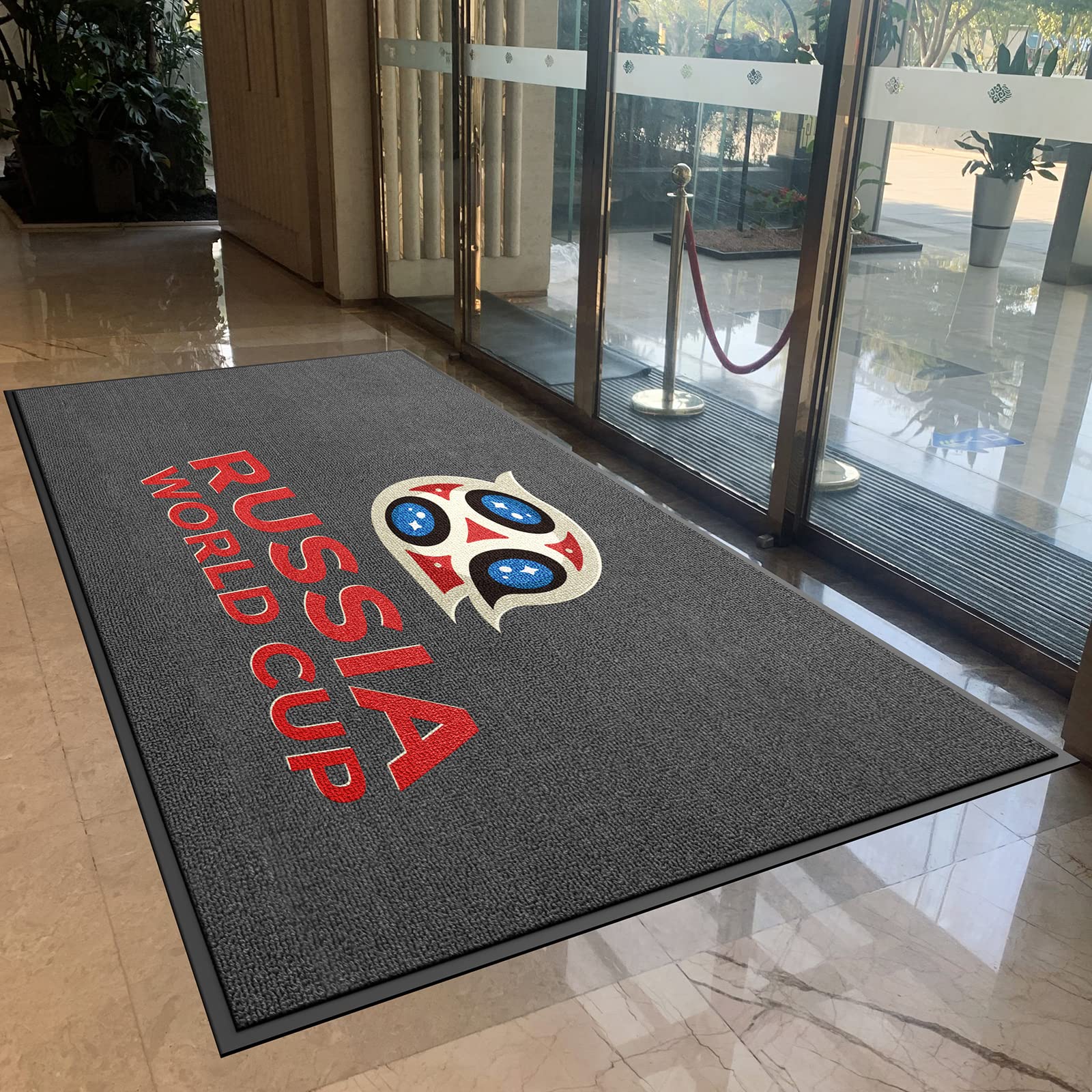 MAOVOT Custom Commercial Door Mats Carpet Personalized Logo Text Entryway Rug with Non-Slip Rubber Backing Indoor Doormat 2' x 3'