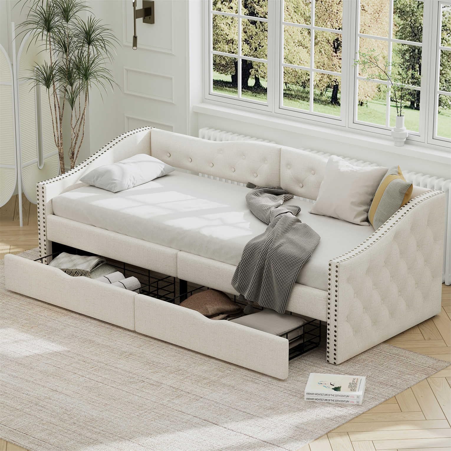 Divano letto per bambini - 90 x 200 cm - con scrivania + libreria