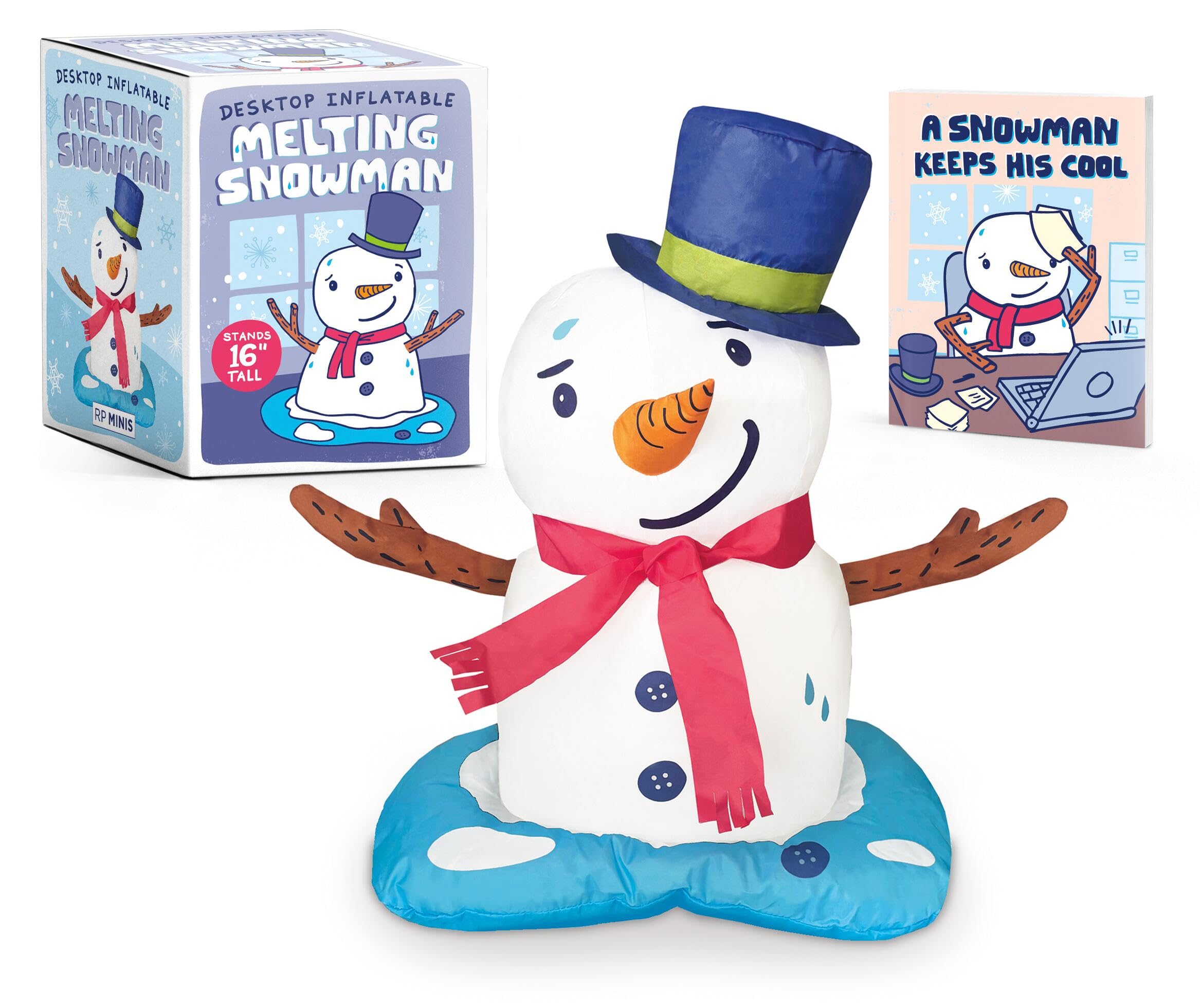 Desktop Inflatable Melting Snowman: Stands 16" Tall