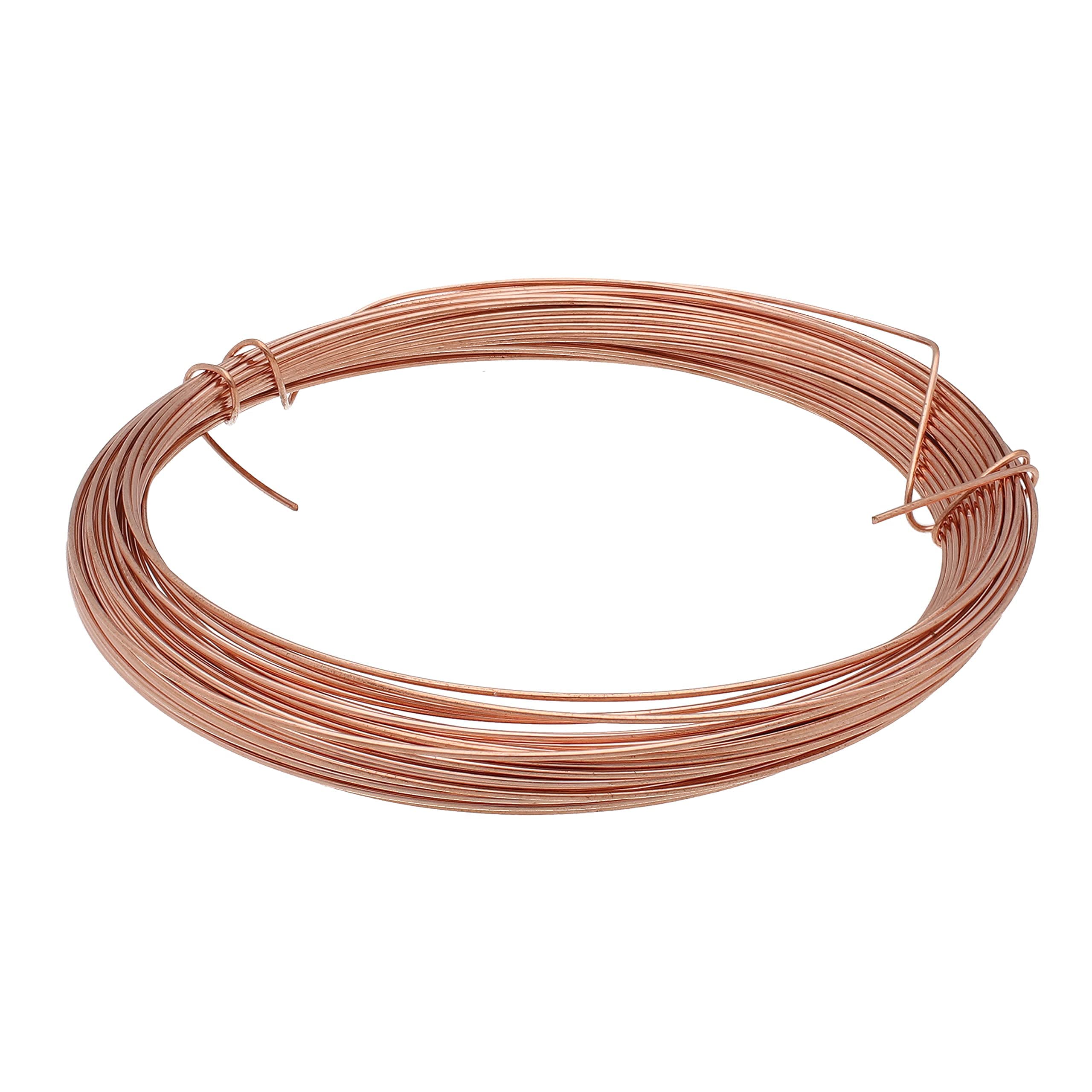 The Beadsmith Fil de bijouterie allemand - 0,6 mm de diamètre, calibre 22, bobine de 10 m - 100 % cuivre - Fil utilisé pour la fabrication de bijoux