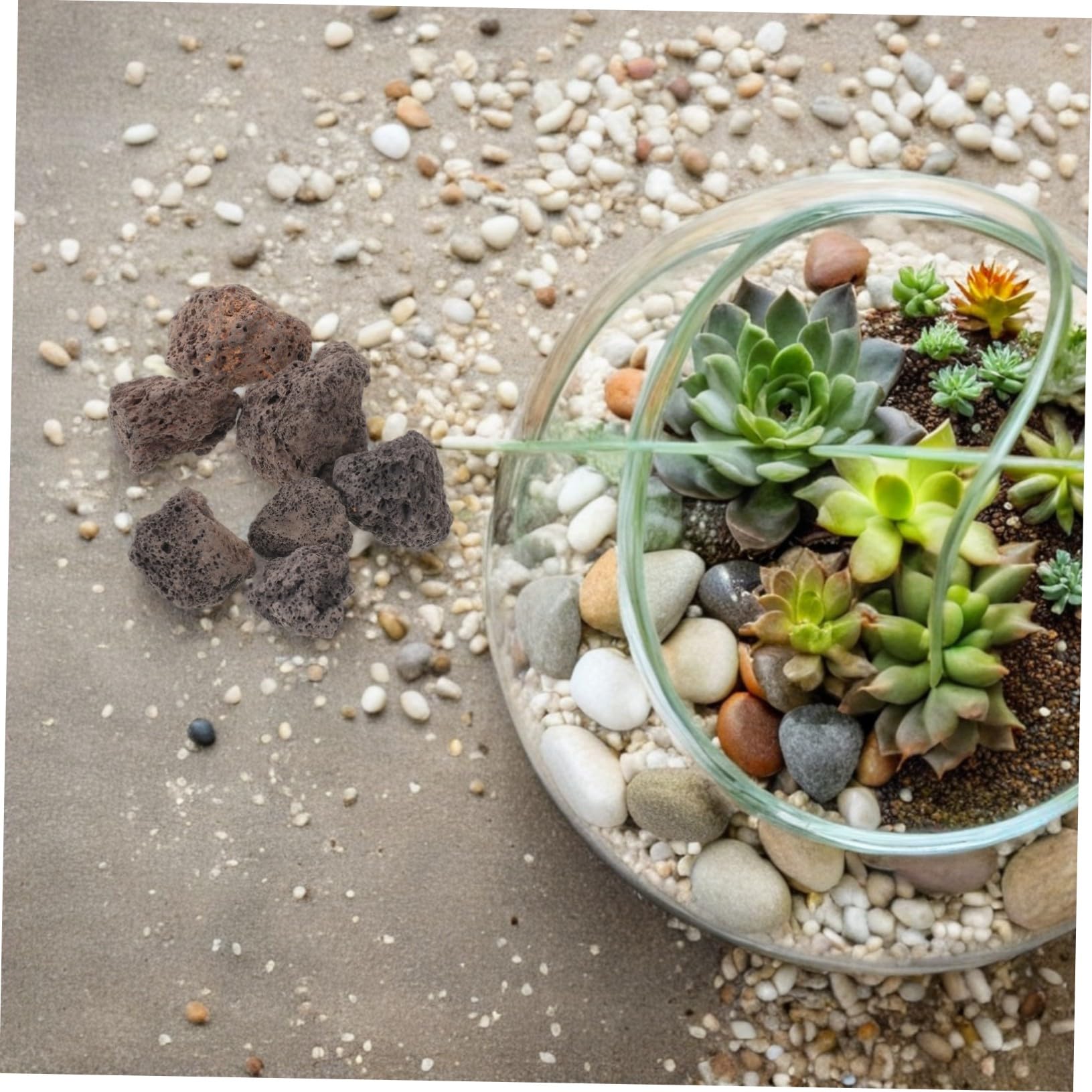 ifundom Vulkanische Lavasteine 1,1 Kg Poröser Naturstein für Vogeltränken Terrarien und Gartendekoration Wetterbeständig Schwarz