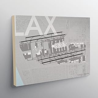 MG Global Hanging Canvas Print of Lax Airport Los Angeles La 1 | 8x12 12x18 16x24 20x30 24x36 Minimalist Wall Art for Gift | Minimalism Home Office Decor