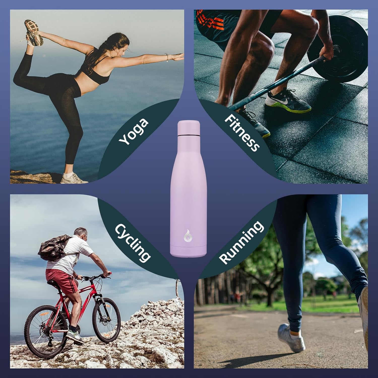 BJPKPK Insulated Water Bottle 12oz Small Stainless Steel Water Bottles Reusable Metal Thermal Keep Cold and Hot,Dreamy Purple - Image 6