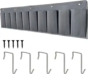 RV Shoe Pockets 10-Pocket Hanging Bedside Storage Organizer with Hooks