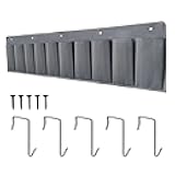 RVZONE RV Shoe Pockets 10 Pockets Heavy Hanging Bedside Storage Organizer with Sturdy Hooks Storage Pockets Hangs on bed for Shoes Toys and Tool Accessories