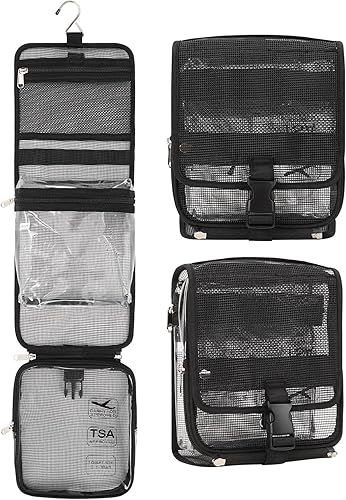 Relavel Neceser colgante aprobado por la TSA para mujeres y hombres, 1-malla, Neceser colgante para mujer