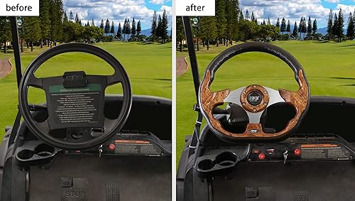 Vista 38 de 10L0L Volante de carrito de golf para Yamaha, EZGO TXT/RXV/Valor, Club Car DS/Precedent/Adward/Tempo Carritos de Golf plateado