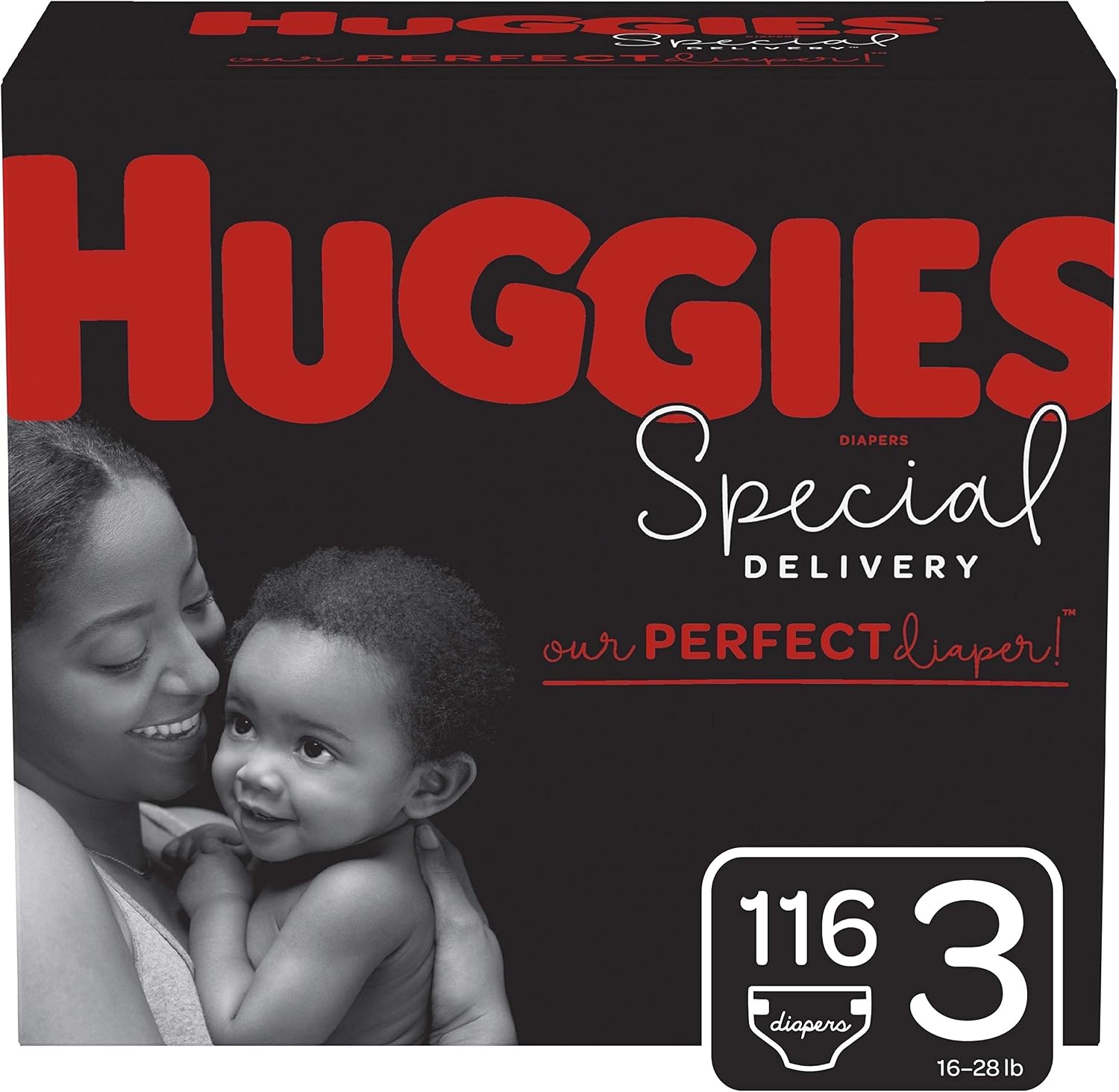 Huggies Special Delivery Hypoallergenic Baby Diapers, Size 3, 116 Ct, One Month Supply