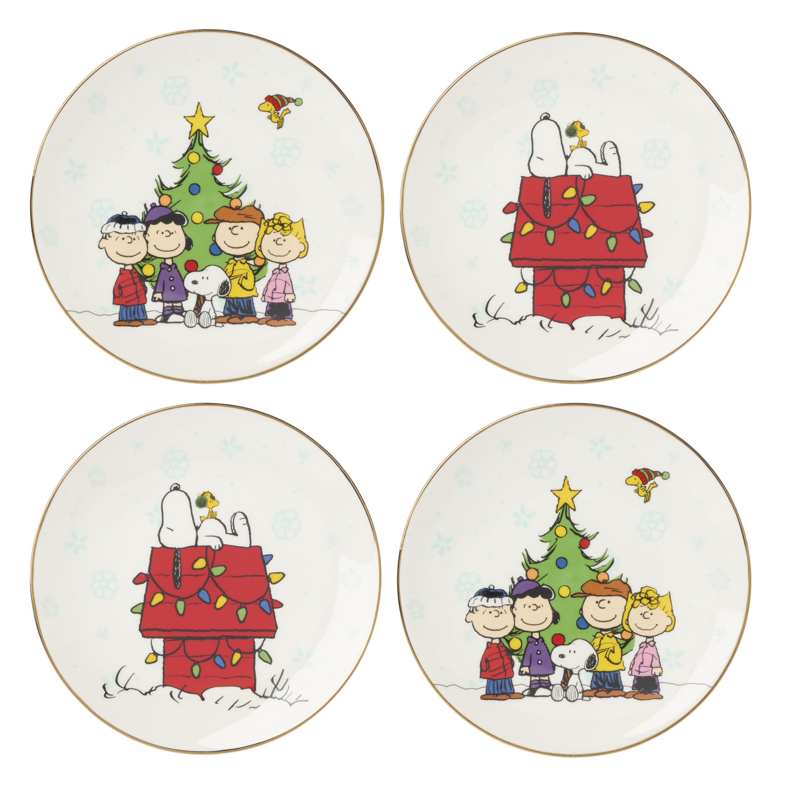 Lenox 899127 Peanuts Gang Accent Plates, Set Of 4, Assorted, Service For 4
