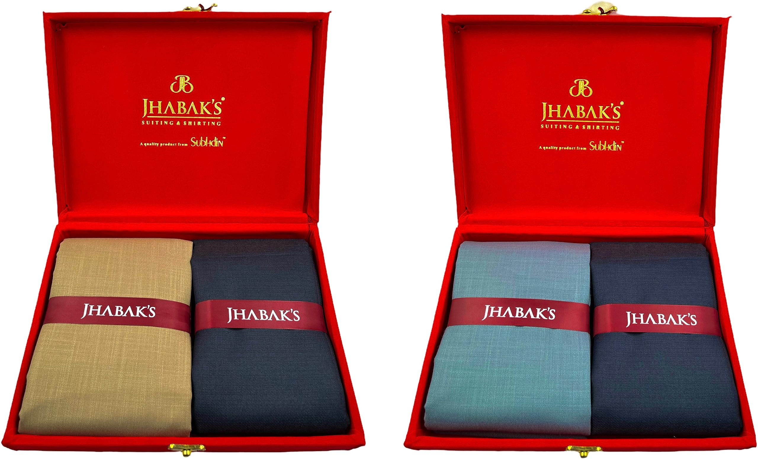 jhabak's Unstitched Premium Cotton Blend Solid Shirt & Trouser Fabric - 2.25 m Shirt Cloth - 1.30 m Pant Piece (Pack of 2)-picture-40