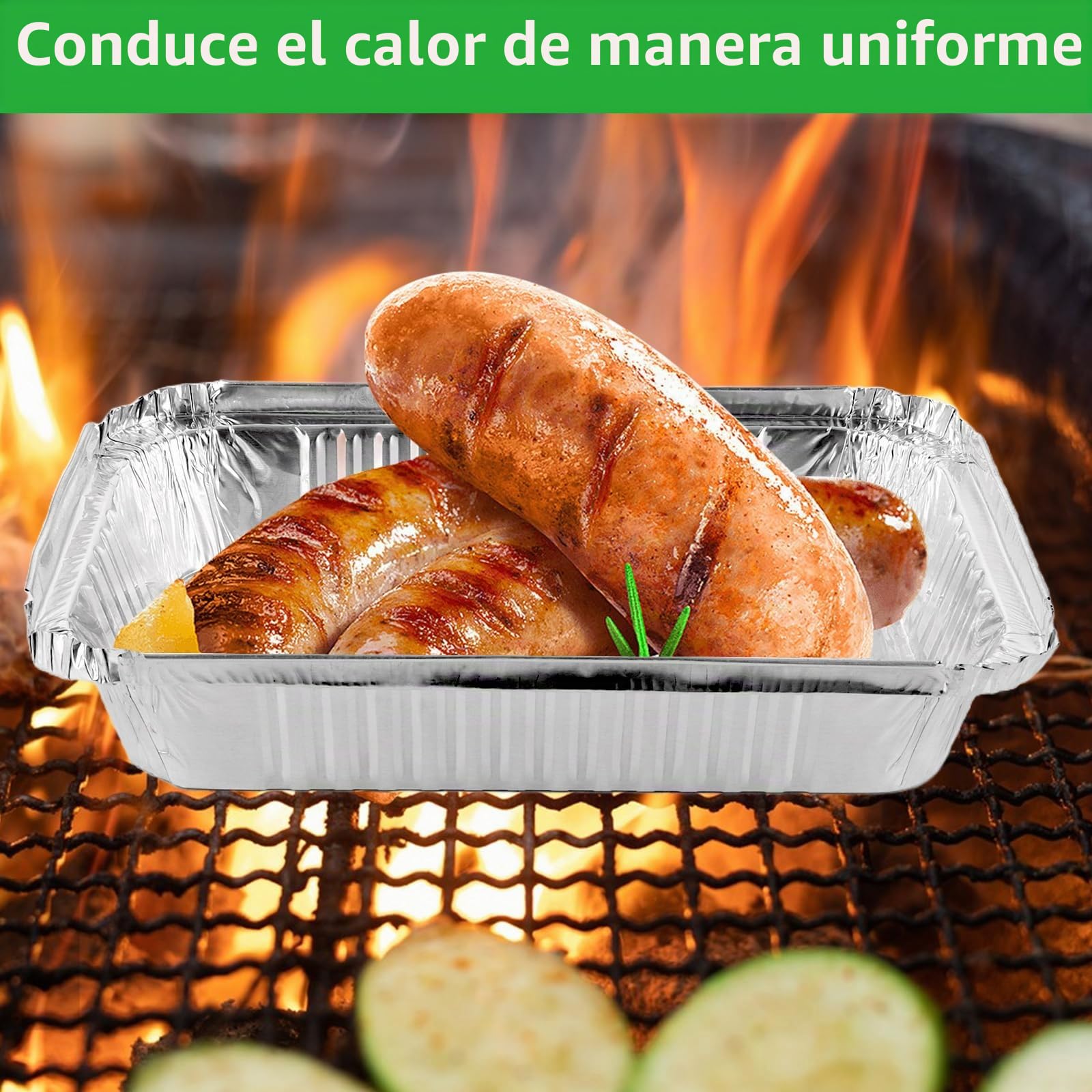 125 bandejas de aluminio con tapa, bandejas para barbacoa, 400 ml, moldes desechables cuadrados, para asar, hornear, cocinar, llevar