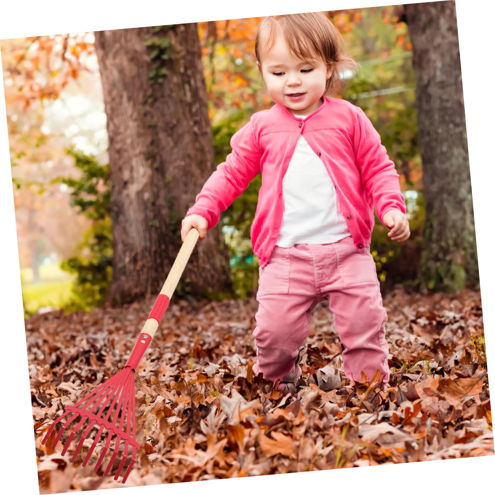 UPKOCH 3 Stück Abnehmbarer Holzgriff Rake Rasenrechen Kind Kleiner Gartenrechen Mini rasenkanten Kleiner Handrechen Gartenreinigungsgeräte Handrechen für den Garten hölzern rot