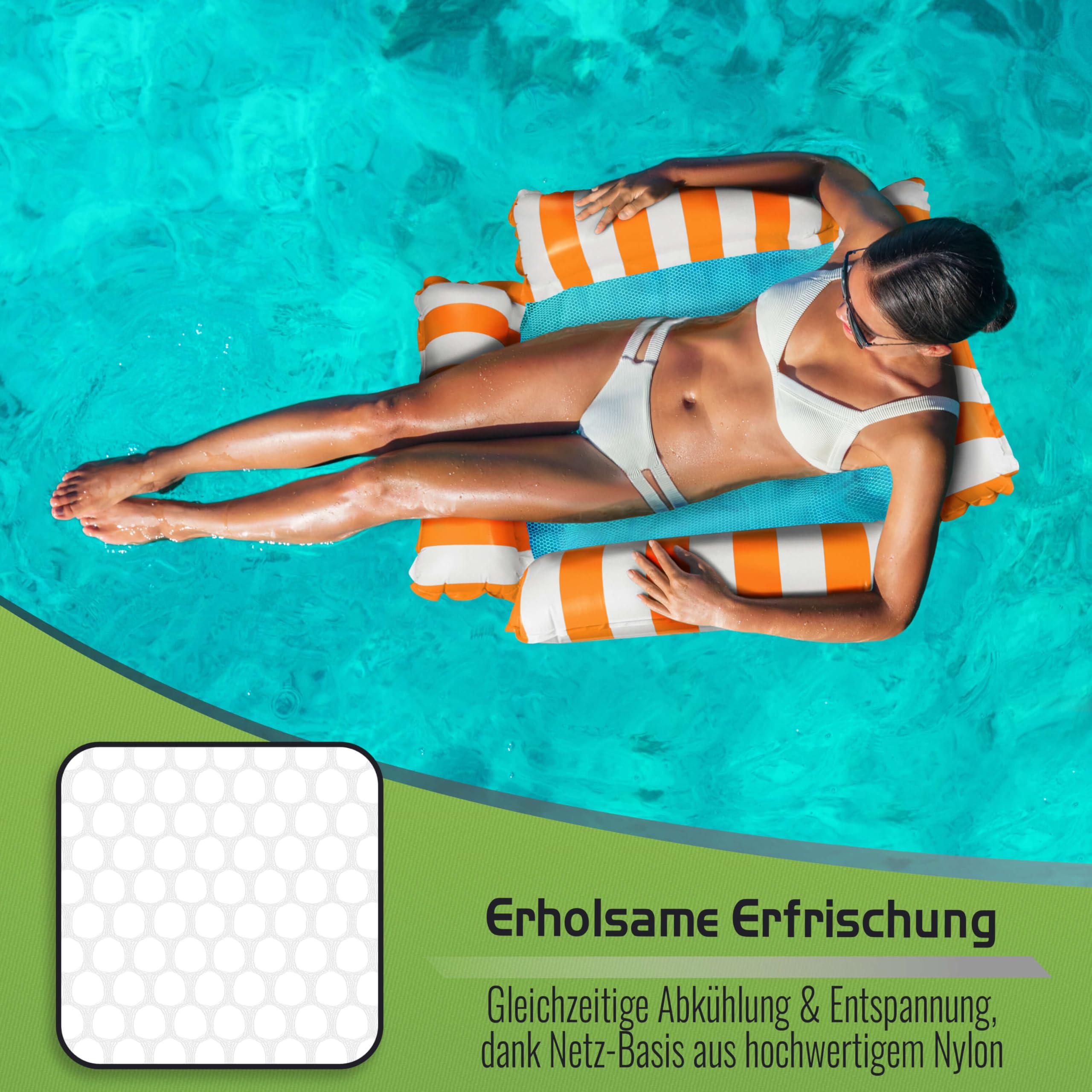 2x Aufblasbare Schwimmbetten Mit Getränkehalter - 4-in-1 Pool Luftmatratze Set