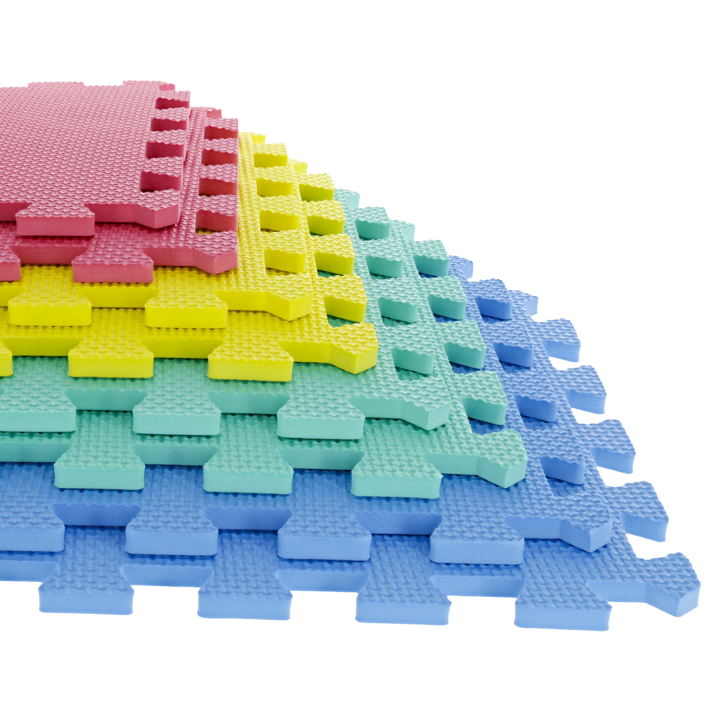 Photo 1 of Interlocking Floor Mats - 16-Piece Nontoxic Exercise Mat or Play Mat for Toddlers, Babies or Kids - Foam Padding for Home Gym by Stalwart (Multicolor)