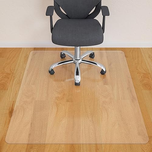 Tapete para silla de oficina extra grande para suelo de madera dura, 46 x 60 pulgadas, tapete transparente para sillas de oficina en madera dura,