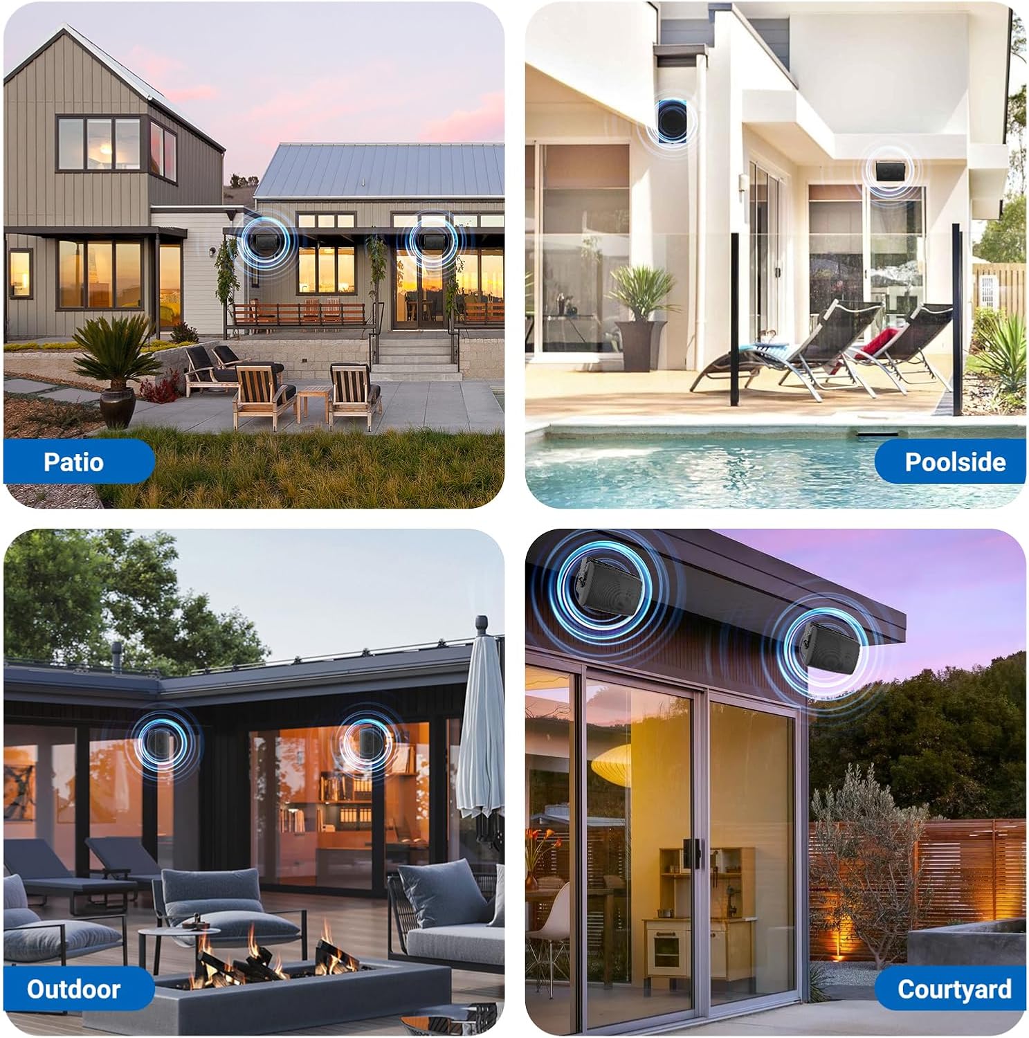 Herdio 5.25 Inches 300 Watts Outdoor Bluetooth Speakers, Bluetooth 5.3,TWS Stereo Paring,Wall Mount Speaker System Waterproof Suitable for Patio Home Poolside Deck Backyard (Pair, Black) - Image 8