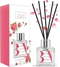 Rose Reed Diffuser Set, binca vidou Scented Oil Diffuser with Rattan Sticks for Bedroom Bathroom Office Home Fragrance Gift 50 ml/ 1.7 oz