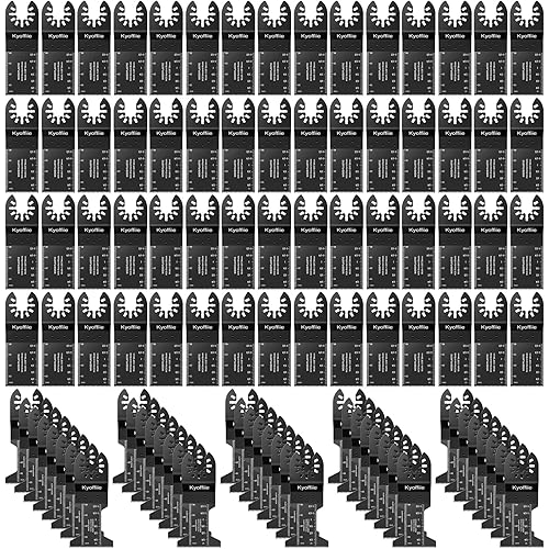 100 Pcs Oscillating Tool Blades, Quick Release Multitool Blades for Wood and Plastic, Compatible with Milwaukee, Ryobi, Makita, Bosch, and Craftsman