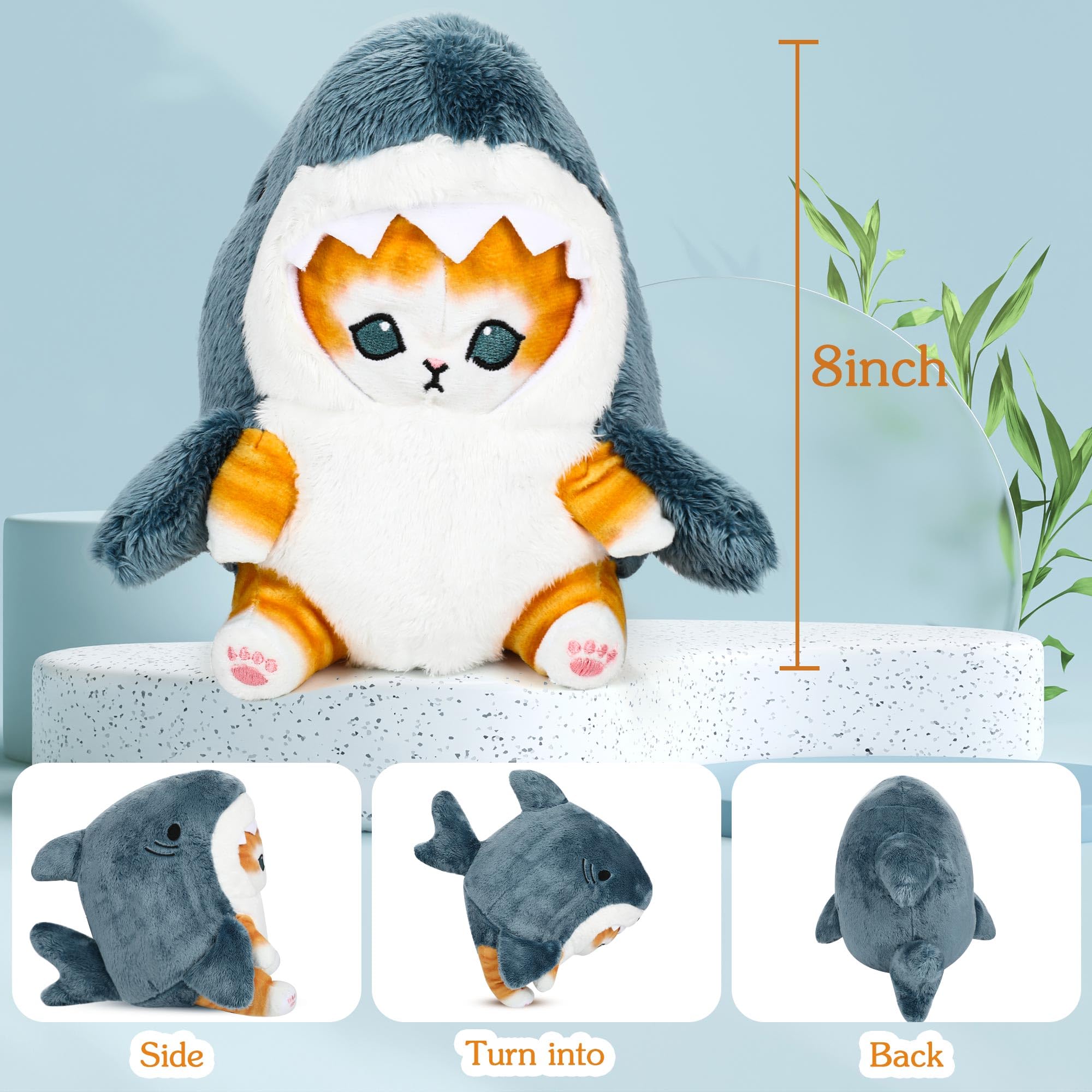 Amazon.co.jp: Voiulp 8インチ かわいいサメの猫 ぬいぐるみ