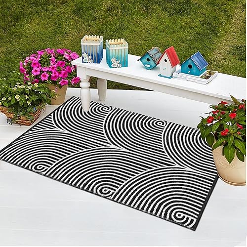 Miniatura 6 de Tiffasea Alfombras para sala de estar, 3 x 5 pies, lavables a máquina, reversibles, para interiores y exteriores, alfombra tejida de algodón, para