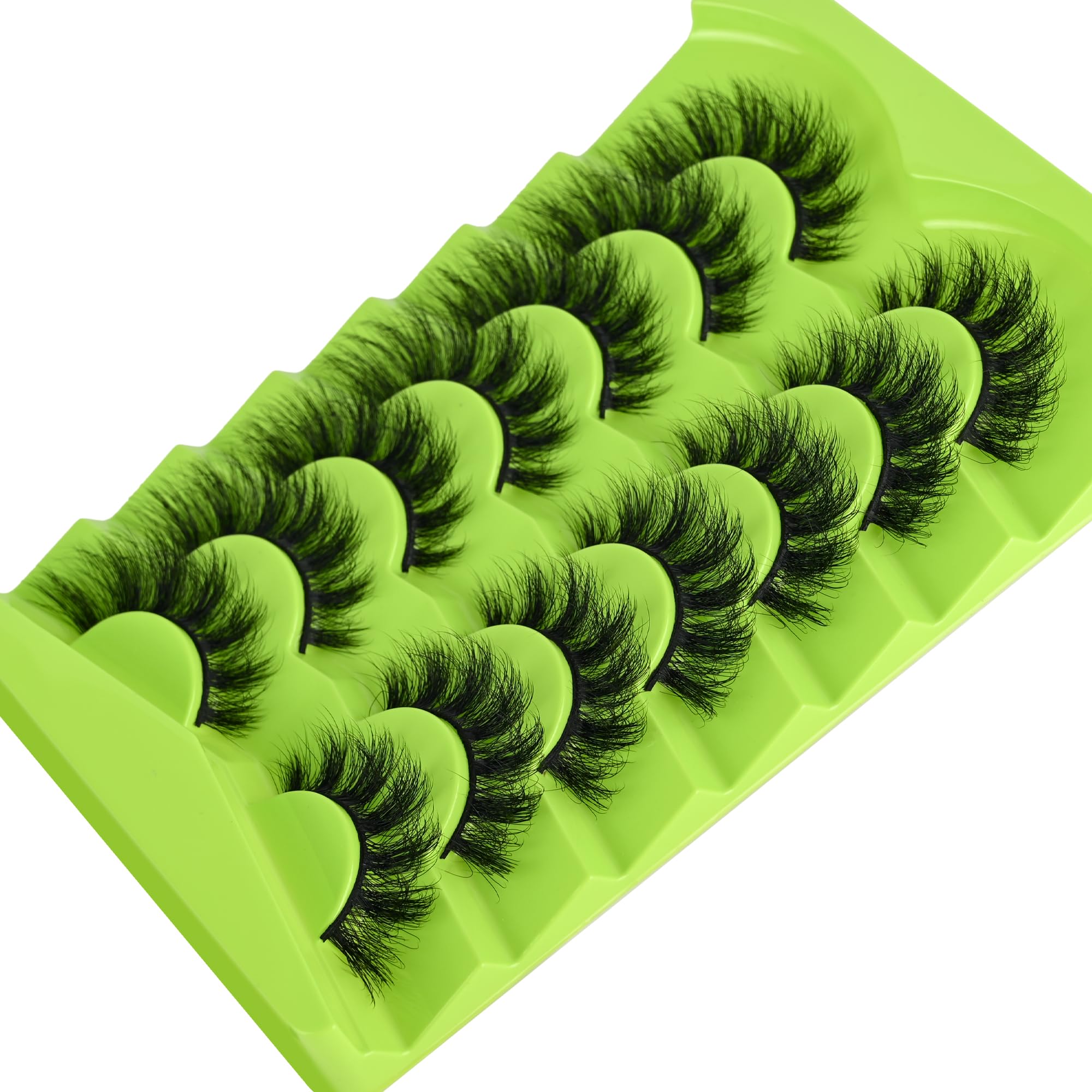 Mink Lashes Wispy Künstliche Wimpern, 3D-Volumenstreifen, 15 mm, Katzenaugen-Wimpern, Kunstnerz, 7 Paar, künstliche Wimpern, Multipack, von Kmilro