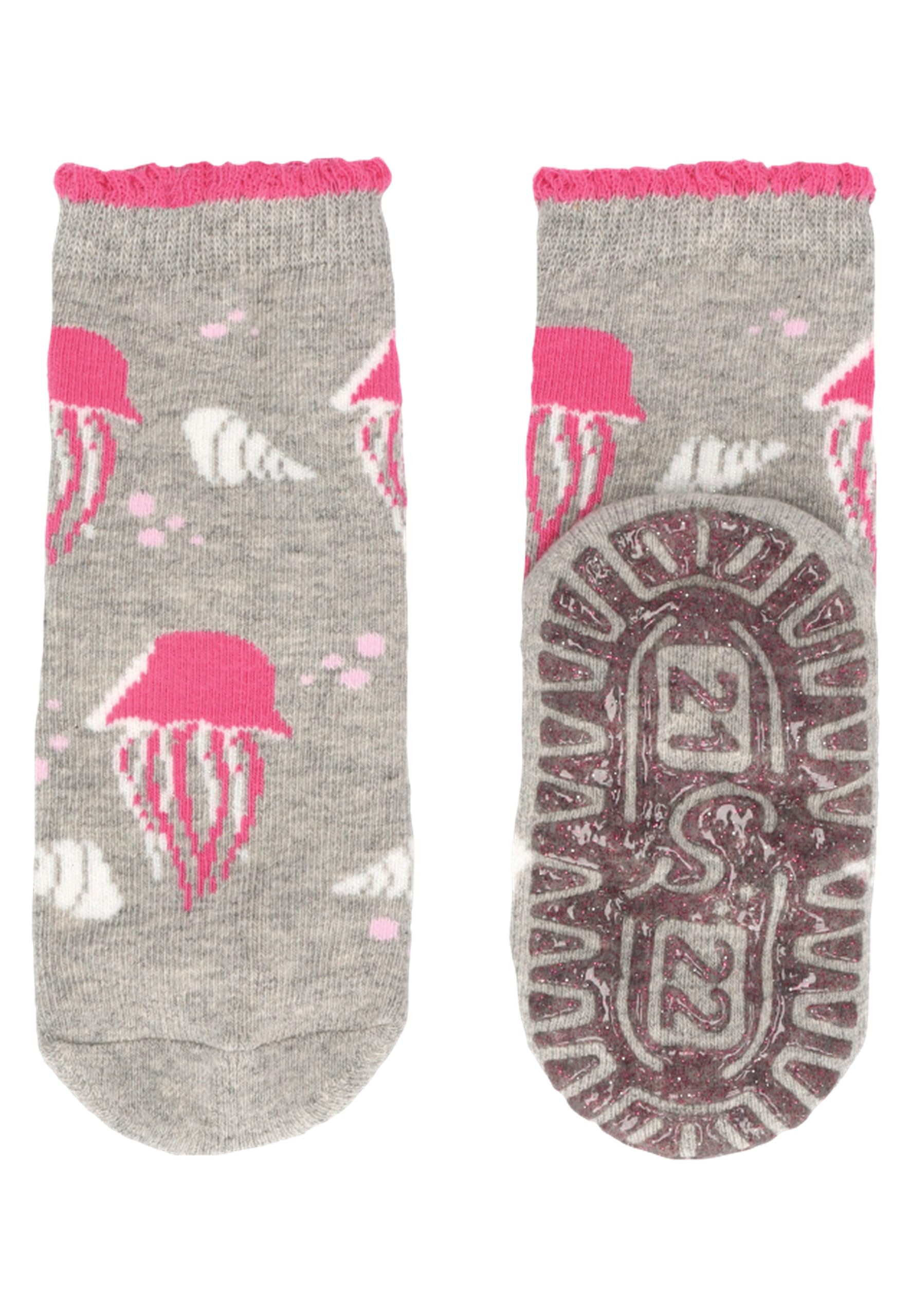Sterntaler Glitzer Flitzer AIR 2er Pack Seepferd - Baby Fliesen Flitzer für Mädchen im Doppelpack - Stoppersocken mit rutschfester Sohle - Fliesensocken mit Motiven