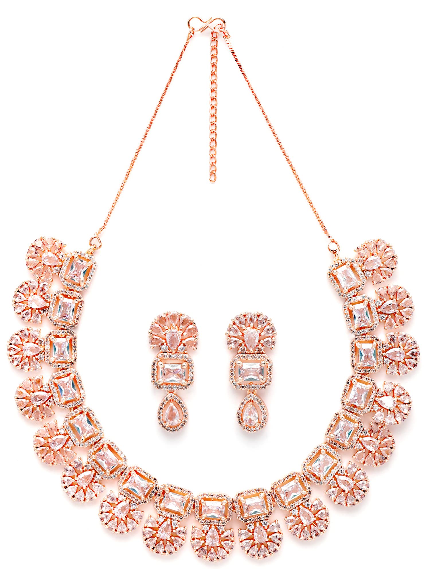 Karatcart Rose Gold Plated AD Necklace Set (B0B7DR53S3) Amazon Price History, Amazon Price Tracker