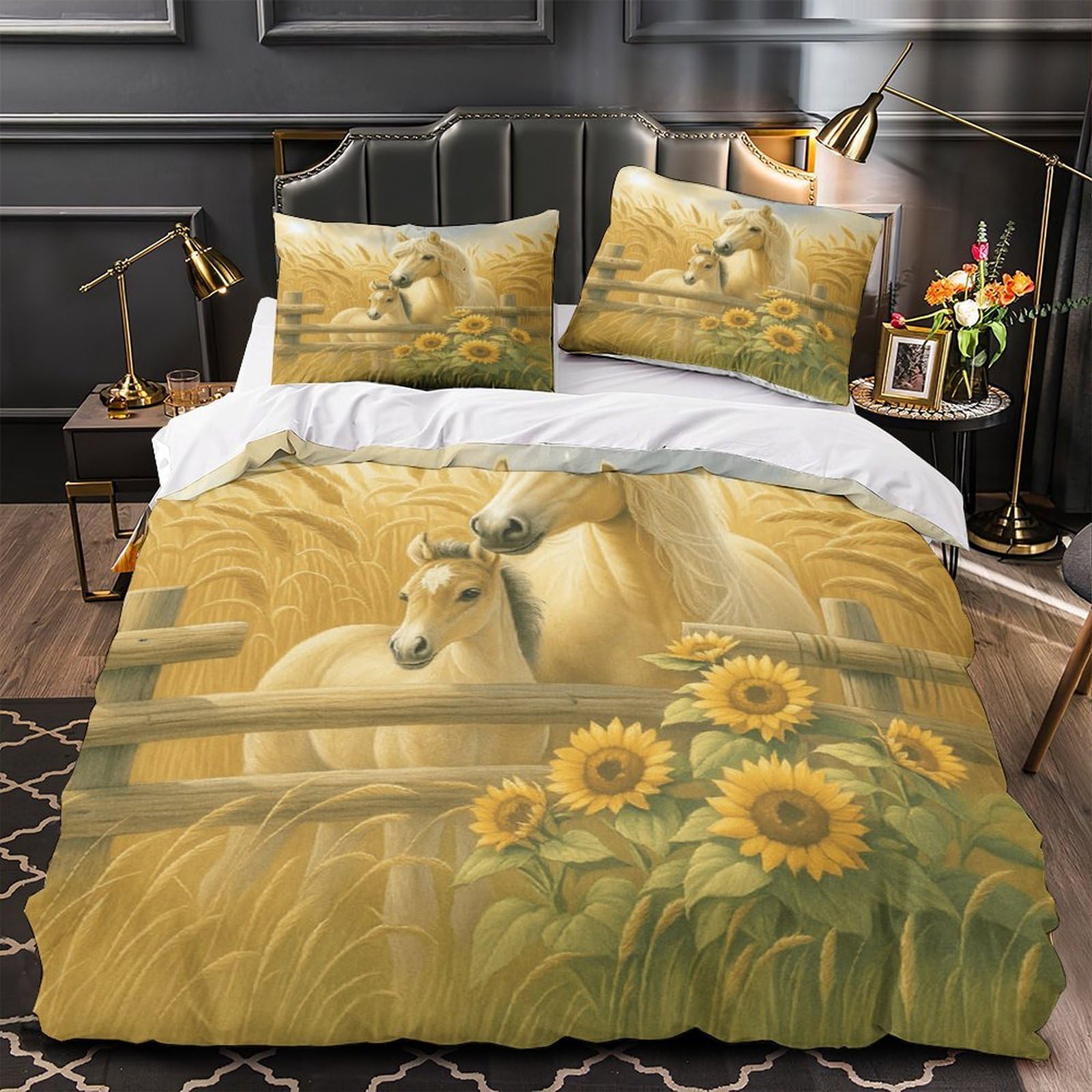 Parure de lit gardien de hockey 200x200cm avec housse de couette en microfibre pour lit double