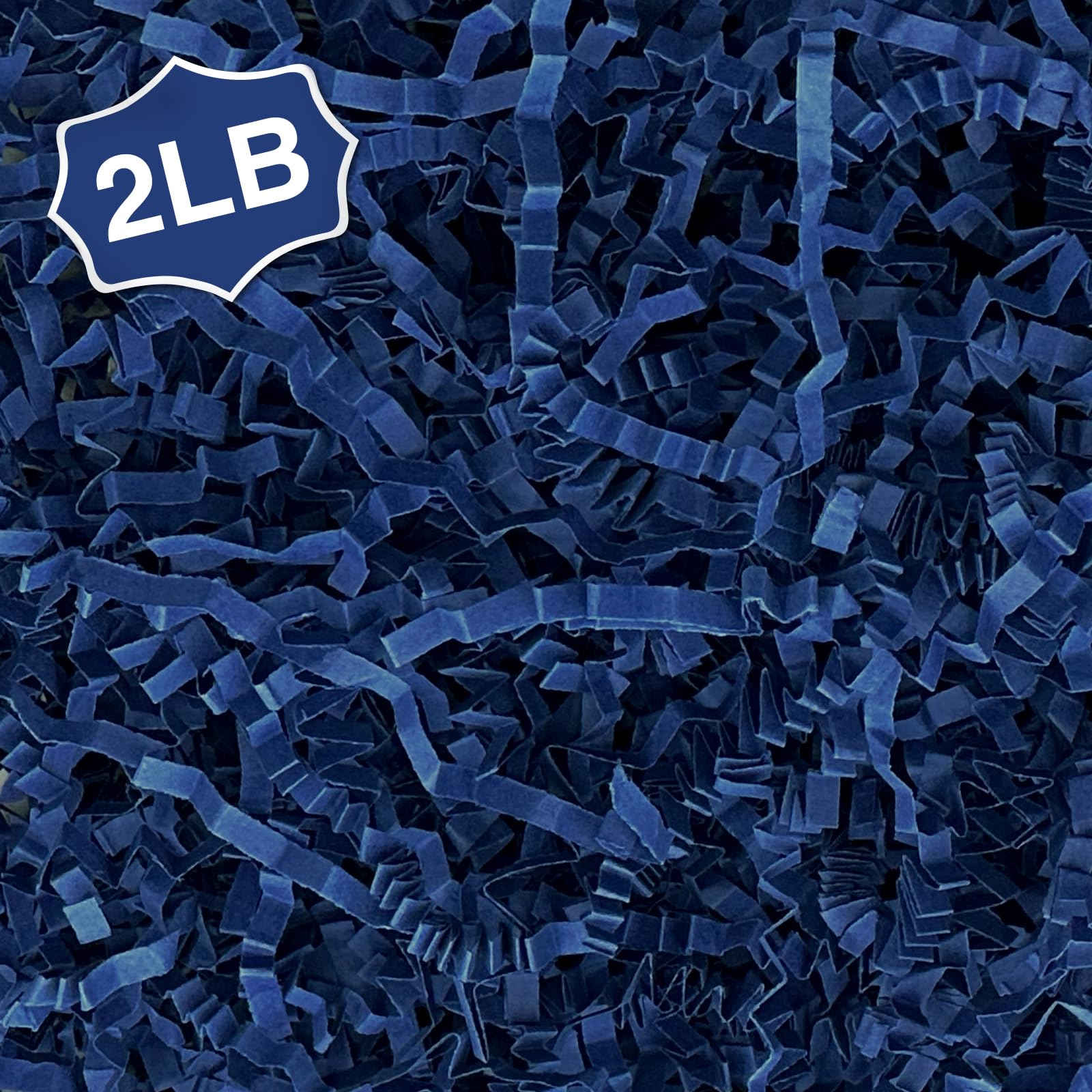 Corlcol 2LB Crinkle Cut Paper Shred Filler for Bag Gift Box Basket Confetti Paper Shreded Stuffing Decoration for Father's Day(Dark Blue)