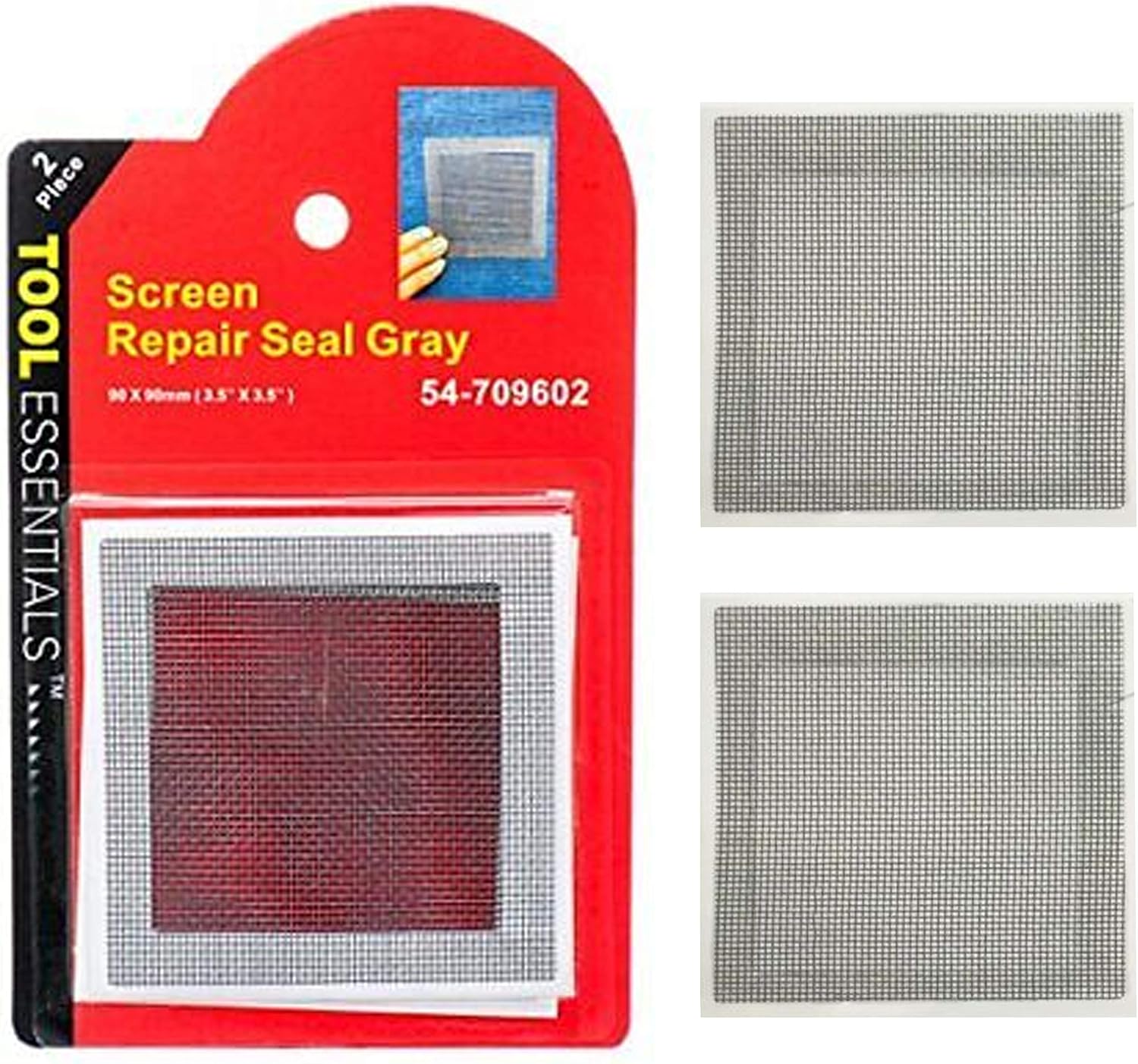 2 Pc Window Door Screen Repair Seal Tape Patch Self Adhesive 3.5" x 3.5" Grey