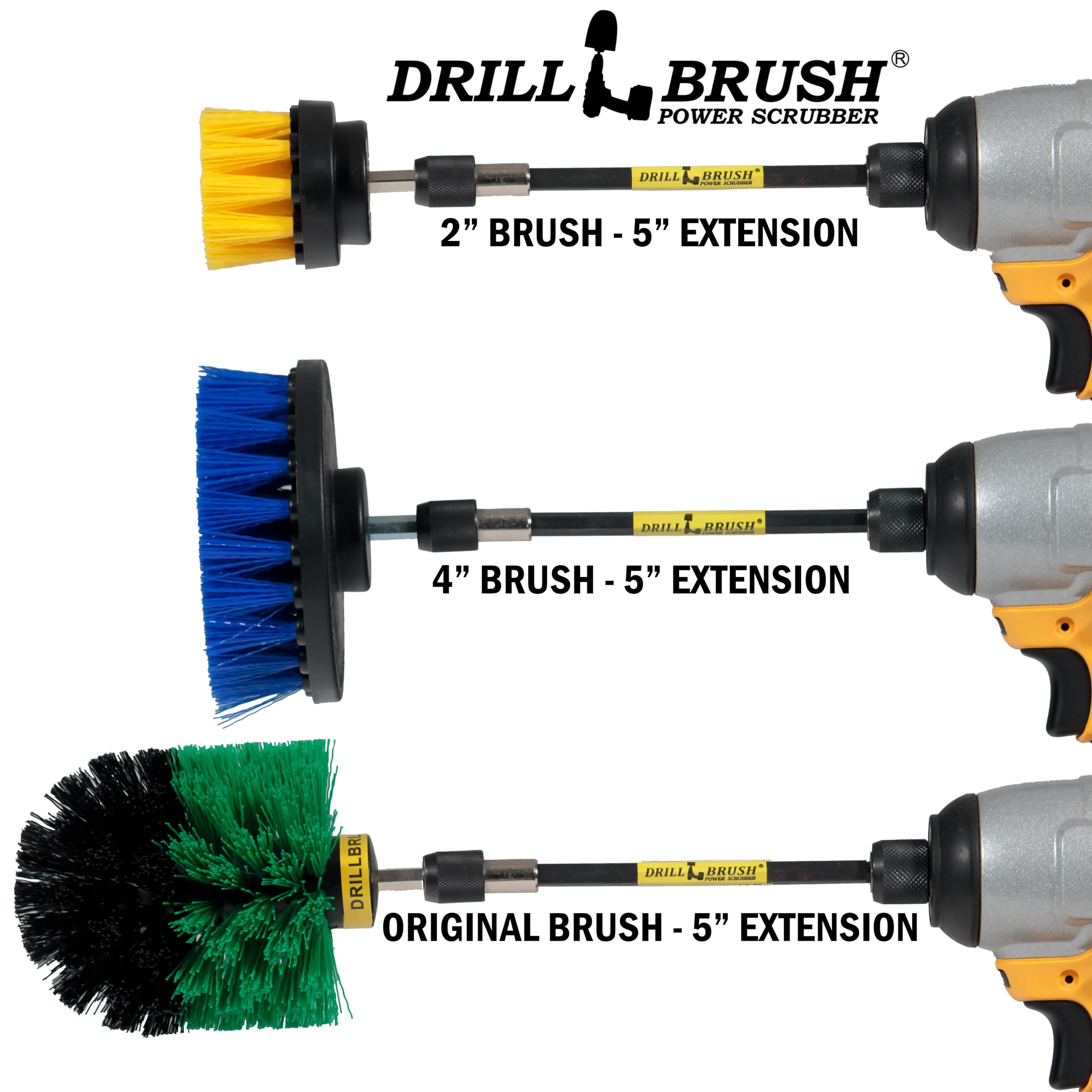 Drillbrush Accesorio para taladro de ducha, herramientas de detalles de coche, apto para lavavajillas, cepillo para limpiar bañeras, fregaderos, azulejos, lechada, suelos, alfombras, cuero, asientos