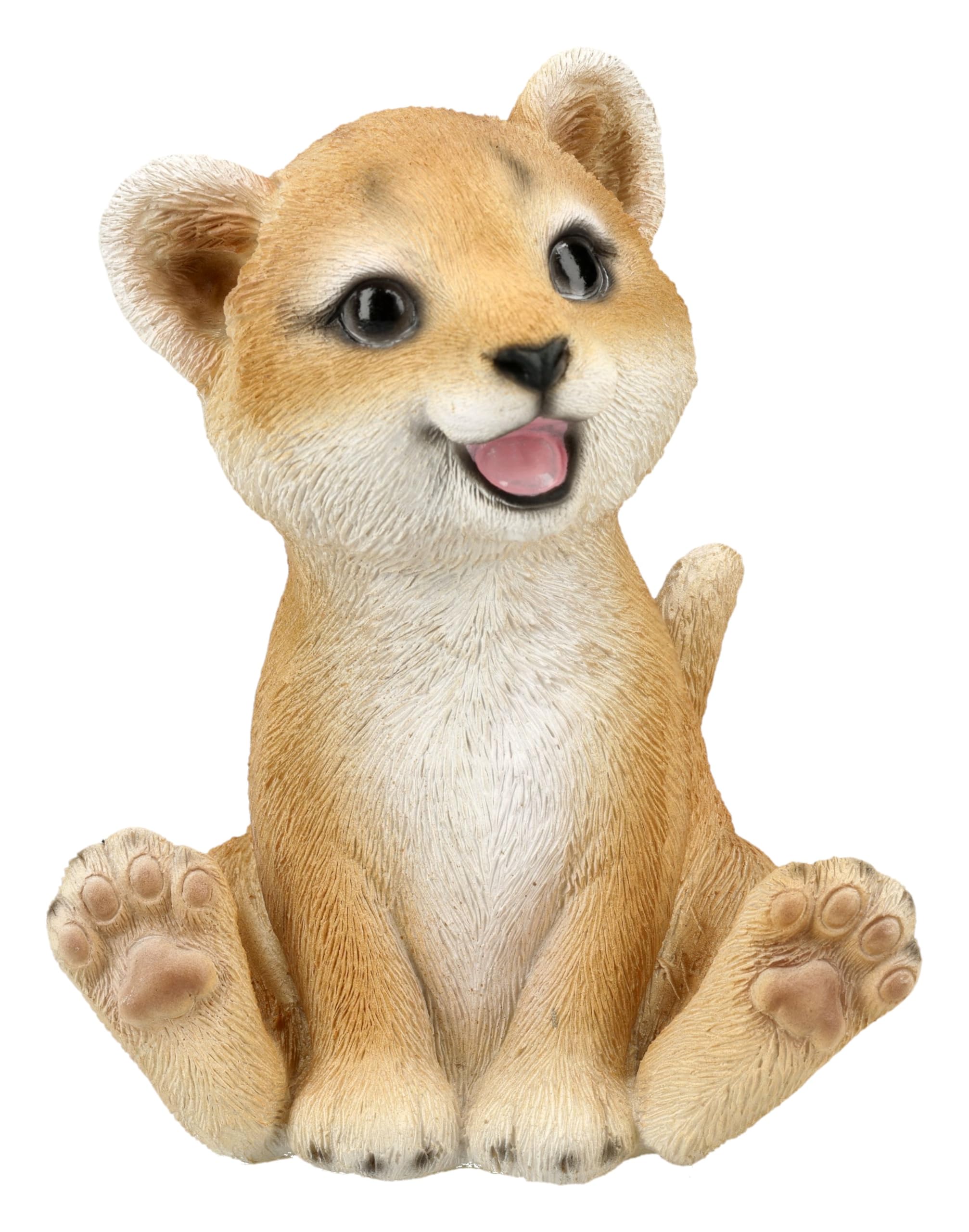 Figuren Shop GmbH Löwenfigur – süßer Löwen-Welpe – handbemalte Tierfigur (13 cm) – Niedliche Dekofigur – Geschenkidee für Tierliebhaber & Sammler