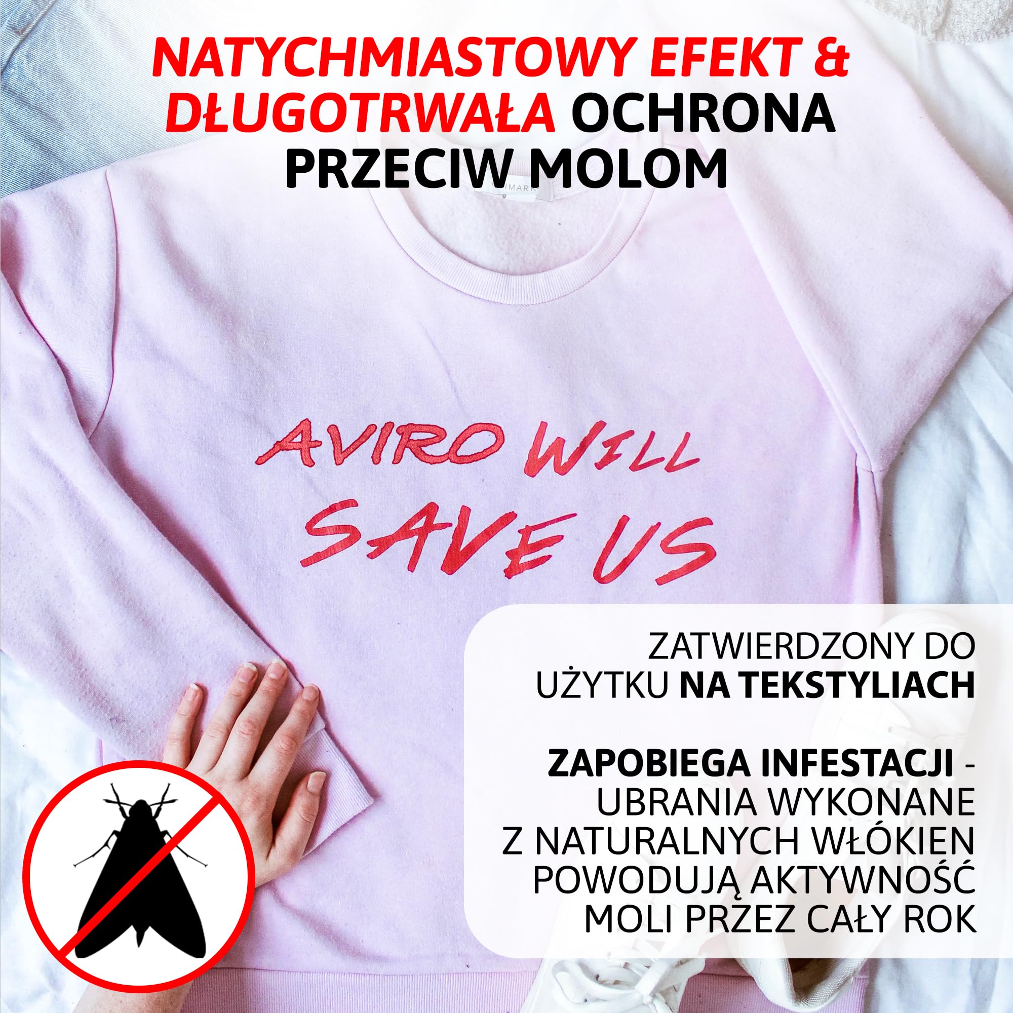 Aviro Zawieszka na Mole, Ochronna Zawieszka przeciw Molom Odzieżowym, Naturalny Zapach Lawendy, Bardzo Skuteczna, Łatwa w Użyciu Pułapka na Mole do Szafy, Lawendowe Zawieszki przeciw Molom, 4Pack