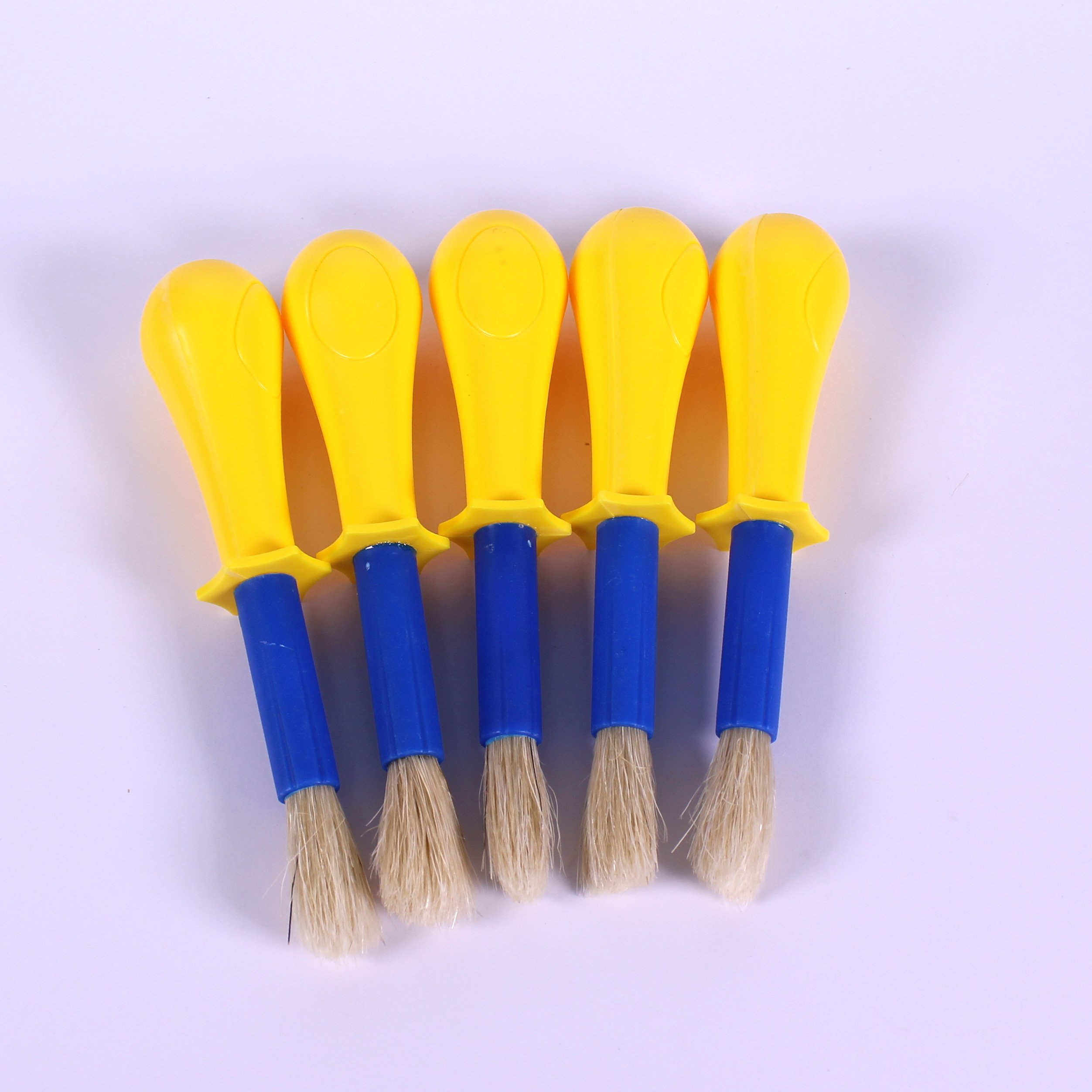 Bcreativetolearn Yellow Plastic Large Paint Brush Easy Hold For Art Painting Pack Of 5 Brushes By Bcreative ®
