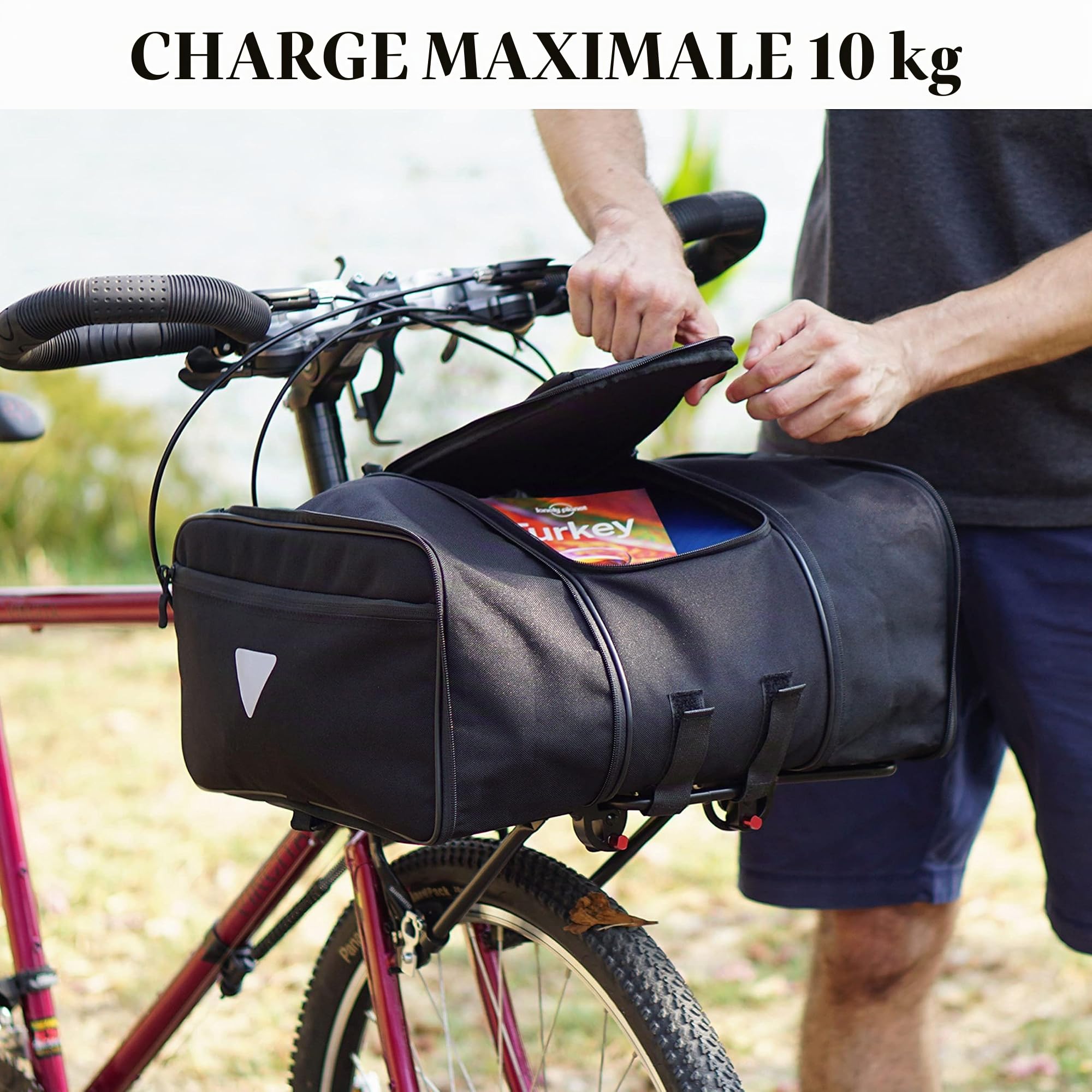 Vincita Porte-Bagages Avant pour vélo, avec Aile Extensible pour Tailles de Cadres de 26" à 29", Noir, r, Charge maximale 22 LB - Porte-Bagages pour vélo