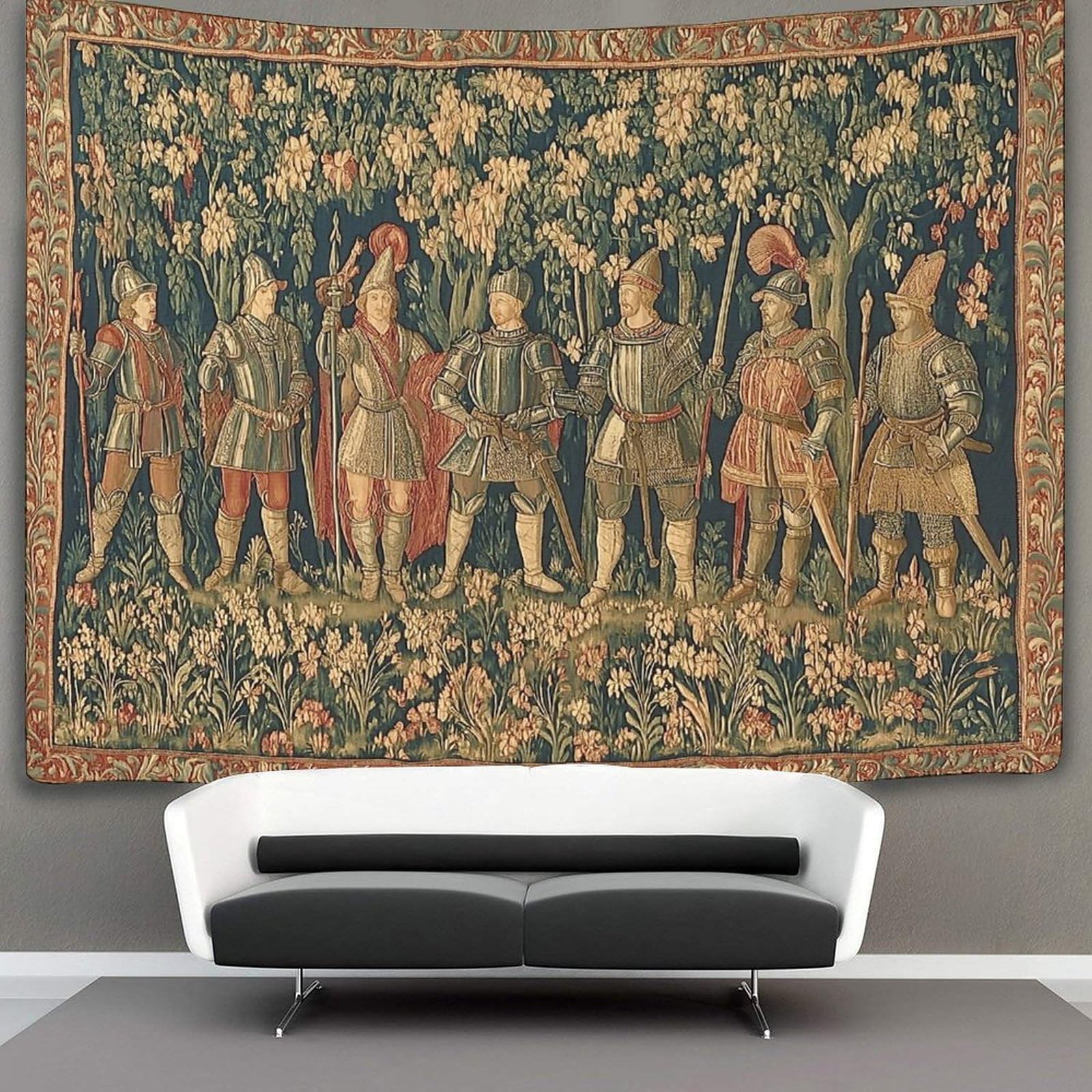 Medieval Tapestry Figure PaintingTapestry Knight Wall Hangings Living Room Decorative for Bedroom 130cmx150cm
