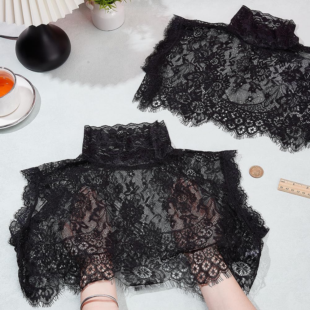Fake Collar Lace Floral High Neck Turtleneck Faux Detachable Dickey Gothic Style Lace Underwear False Collar
