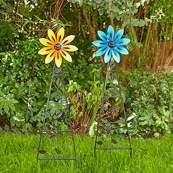 Amazon.com: Glitzhome Windmill for Yard, Yellow Flower Garden