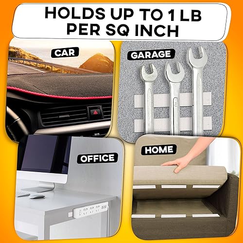 Miniatura 7 de Rollo de cinta de velcro con adhesivo resistente, fuerza industrial, fácil de cortar, tiras de gancho y bucle fuertes con parte trasera adhesiva,