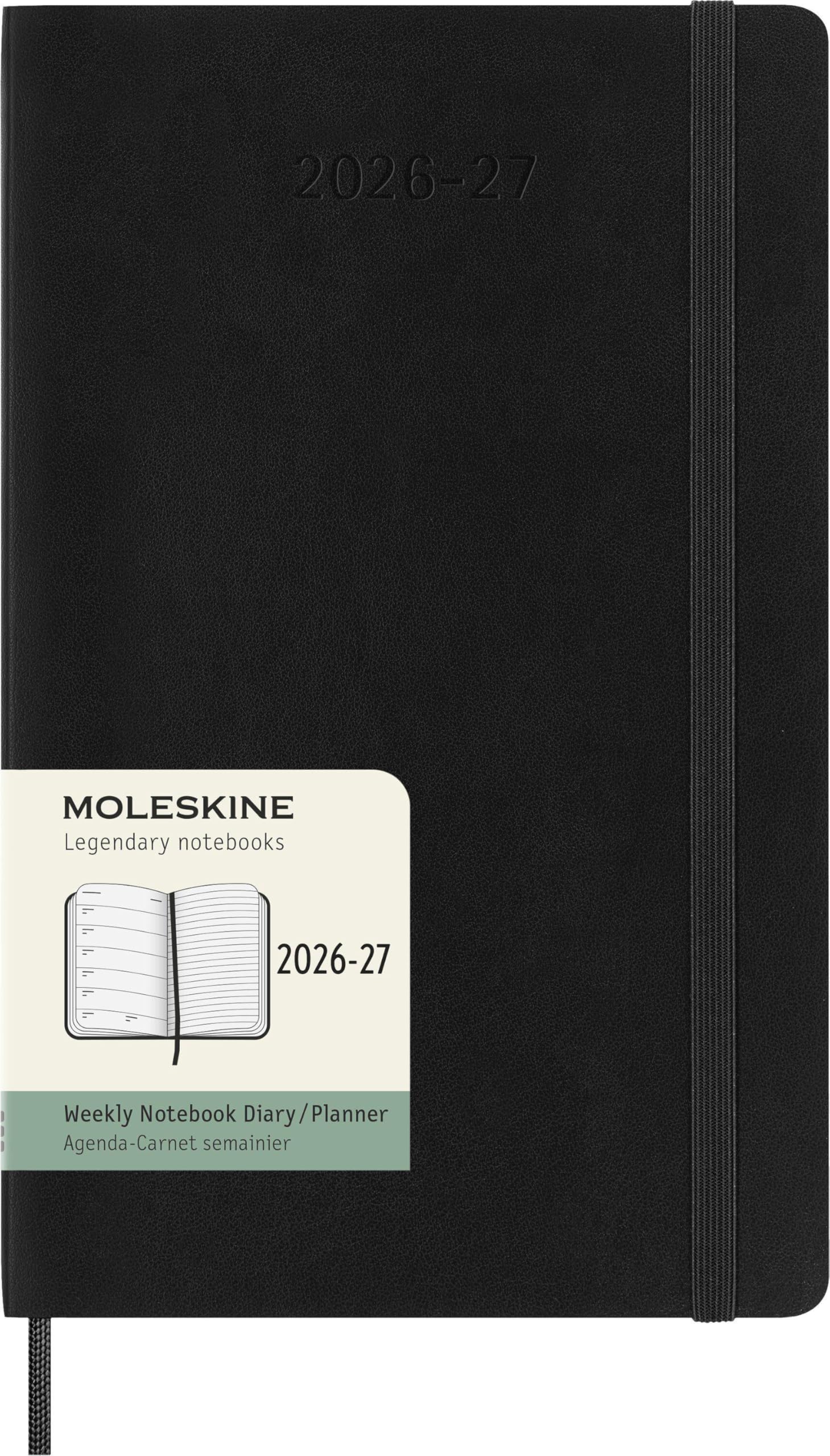 Moleskine Weekly Planner 2026 - 2027 18-Month Planner Soft Cover Large Black