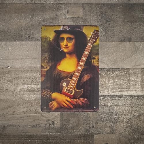 Miniatura 3 de TG,LLC Novedad Mona Lisa Slash Metal Da Vinci Parodia Signo Rock Music Dormitorio Póster Hombre Cueva Bar Decoración Arte de Pared