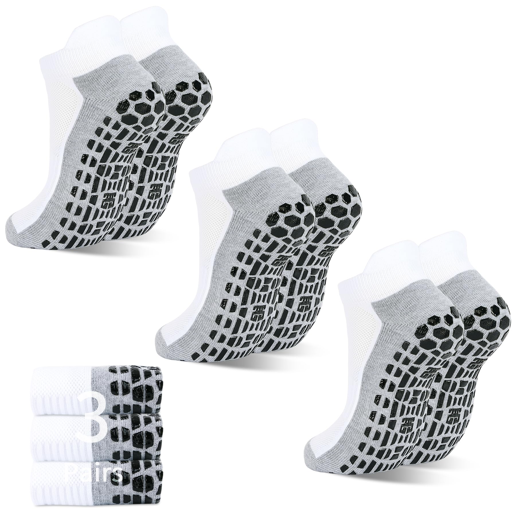 SkiBeaut Men Grips Socks 3-Pack